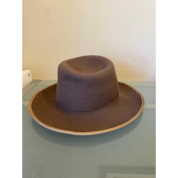 Brookes boswell felt hat Womens large rounded or cowboy pippin brown lightweight main image 4